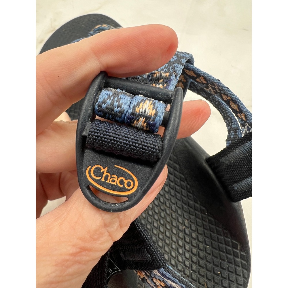 Chaco Z Cloud 2 Sandals Womens Sz 6 Blue Pattern Toe Loop Strappy Sport Shoes - Picture 9 of 14